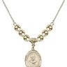 Saint Maximilian Kolbe Crystal Necklace | 3/4 inch | 6mm Beads   14kt Gold Filled