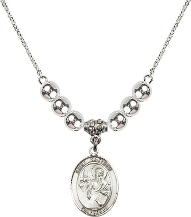 Collar de cristal de San Mateo Apóstol | 1,9 cm | Cuentas de 6 mm | N32-8074