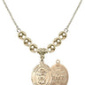 Saint Michael the Archangel Crystal Necklace | 3/4 inch | 6mm Beads   14kt Gold Filled