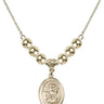 Saint Michael the Archangel Crystal Necklace | 3/4 inch | 6mm Beads   14kt Gold Filled