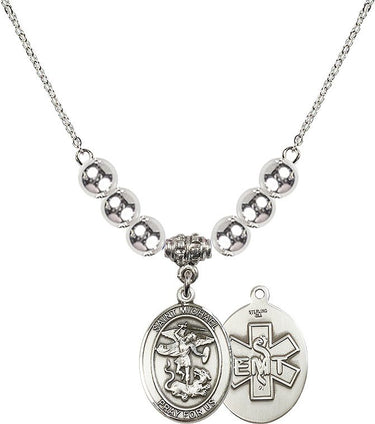 Collar de cristal EMT de San Miguel Arcángel | 1,9 cm | Cuentas de 6 mm