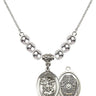 Saint Michael the Archangel Crystal Necklace | 3/4 inch | 6mm Beads   Sterling Silver