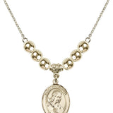 Saint Philomena Crystal Necklace | 3/4 inch | 6mm Beads   14kt Gold Filled