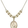 Miraculous Medal Crystal Necklace | 3/4 inch | 6mm Beads   14kt Gold Filled