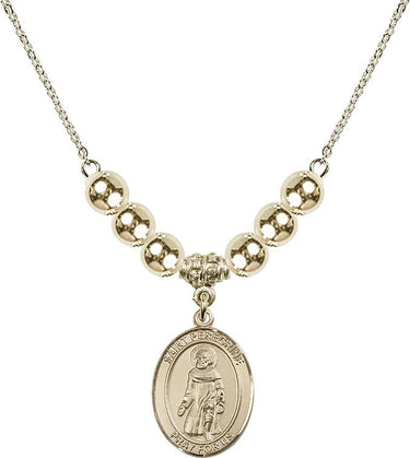 Saint Peregrine Laziosi Crystal Necklace | 3/4 inch | 6mm Beads