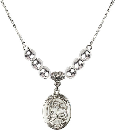 Saint Raphael the Archangel Crystal Necklace | 3/4 inch | 6mm Beads