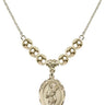 Saint Scholastica Crystal Necklace | 3/4 inch | 6mm Beads   14kt Gold Filled