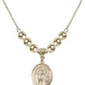 Saint Sebastian Crystal Necklace | 3/4 inch | 6mm Beads   14kt Gold Filled