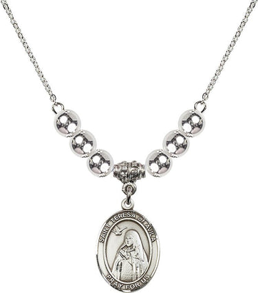 Saint Teresa of Avila Crystal Necklace | 3/4 inch | 6mm Beads