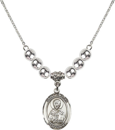Saint Timothy Crystal Necklace | 3/4 inch | 6mm Beads