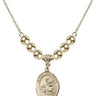 Saint Thomas Aquinas Crystal Necklace | 3/4 inch | 6mm Beads   14kt Gold Filled