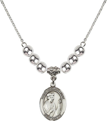 Saint Thomas More Crystal Necklace | 3/4 inch | 6mm Beads