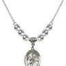 Saint John of God Crystal Necklace | 3/4 inch | 6mm Beads   Sterling Silver