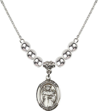 Saint Casimir of Poland Crystal Necklace | 3/4 inch | 6mm Beads