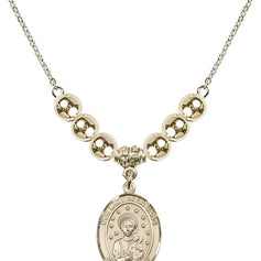Our Lady of la Vang Crystal Necklace | 3/4 inch | 6mm Beads   14kt Gold Filled