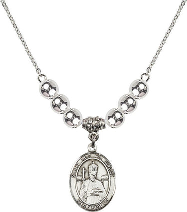 Saint Leo the Great Crystal Necklace | 3/4 inch | 6mm Beads