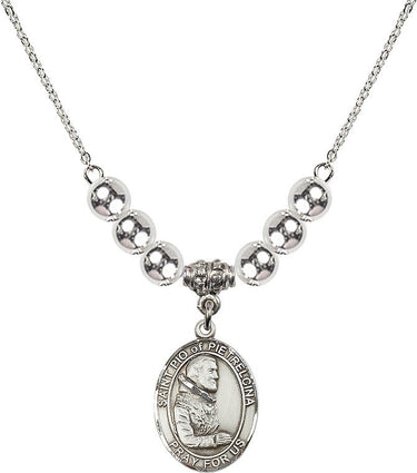Saint Pio of Pietrelcina Crystal Necklace | 3/4 inch | 6mm Beads | N32-8125