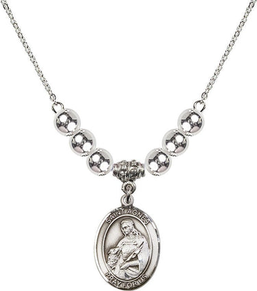 Saint Agnes of Rome Crystal Necklace | 3/4 inch | 6mm Beads | N32-8128