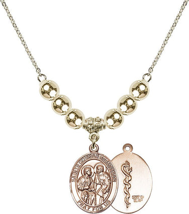 Saints Cosmas & Damian Doctors Crystal Necklace | 3/4 inch | 6mm Beads | N32-8132--8
