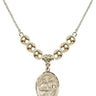 Saints Cosmas & Damian Crystal Necklace | 3/4 inch | 6mm Beads _x0014_  14kt Gold Filled