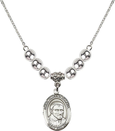 Saint Vincent de Paul Crystal Necklace | 3/4 inch | 6mm Beads | N32-8134