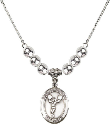 Collar de cristal de animadora de San Cristóbal | 1,9 cm | Cuentas de 6 mm