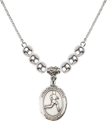 Collar de cristal San Cristóbal Pista y Campo | 1,9 cm | Cuentas de 6 mm