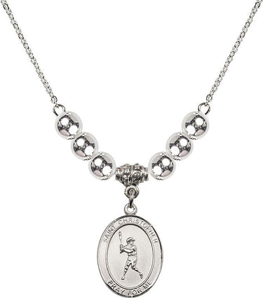 Collar de béisbol de cristal de San Cristóbal | 1,9 cm | Cuentas de 6 mm | N32-8150