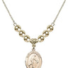 Saint Christopher Crystal Necklace | 3/4 inch | 6mm Beads _x0014_  14kt Gold Filled