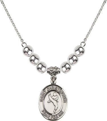 Collar de cristal de artes marciales de San Cristóbal | 3/4 pulgada | Cuentas de 6 mm | N32-8158