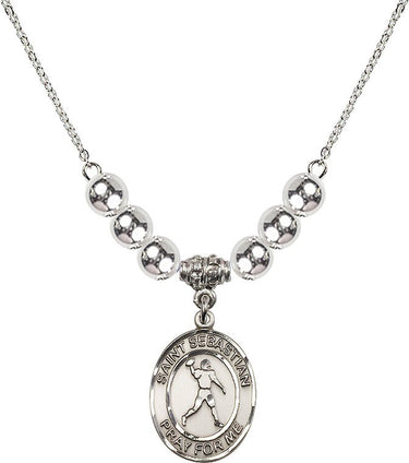 Collar de cristal de fútbol de San Sebastián | 19 mm | Cuentas de 6 mm | N32-8161