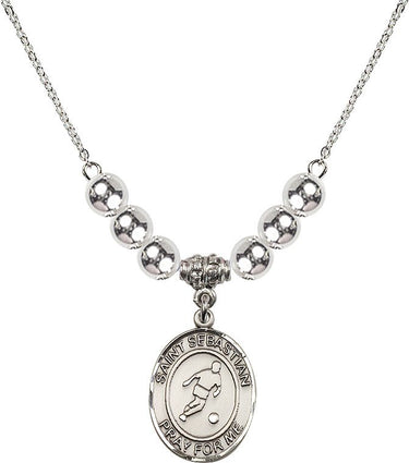 Saint Sebastian Sebastian/Soccer Crystal Necklace | 3/4 inch | N32-8164