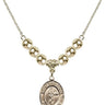 Saint Sebastian Crystal Necklace | 3/4 inch | 6mm Beads _x0014_  14kt Gold Filled