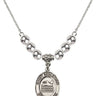 Saint Sebastian Crystal Necklace | 3/4 inch | 6mm Beads _x0014_  Sterling Silver