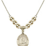 Saint Sebastian Crystal Necklace | 3/4 inch | 6mm Beads _x0014_  14kt Gold Filled