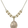 Saint Sebastian Crystal Necklace | 3/4 inch | 6mm Beads _x0014_  14kt Gold Filled