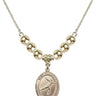 Saint Sebastian Crystal Necklace | 3/4 inch | 6mm Beads _x0014_  14kt Gold Filled