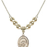 Saint Sebastian Crystal Necklace | 3/4 inch | 6mm Beads _x0014_  14kt Gold Filled