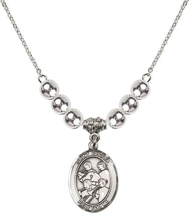 Collar de cristal de la banda de música de Santa Cecilia | 1.9 cm | Cuentas de 6 mm | N32-8179