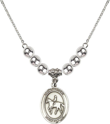 Saint Kateri Tekakwitha Equestrian Crystal Necklace | 3/4 inch | 6mm Beads
