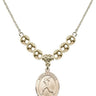 Saint Sebastian Crystal Necklace | 3/4 inch | 6mm Beads _x0014_  14kt Gold Filled
