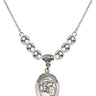 Saint Christopher Crystal Necklace | 3/4 inch | 6mm Beads _x0014_  Sterling Silver