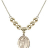Saint Sebastian Crystal Necklace | 3/4 inch | 6mm Beads _x0014_  14kt Gold Filled