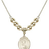Saint Sebastian Crystal Necklace | 3/4 inch | 6mm Beads _x0014_  14kt Gold Filled