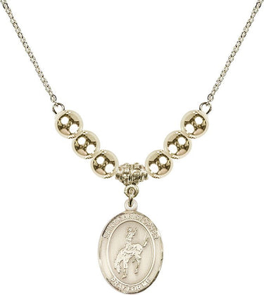 Saint Christopher Rodeo Crystal Necklace | 3/4 inch | 6mm Beads