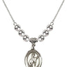 Saint Christopher Crystal Necklace | 3/4 inch | 6mm Beads _x0014_  Sterling Silver
