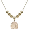 Saint Christopher Crystal Necklace | 3/4 inch | 6mm Beads _x0014_  14kt Gold Filled