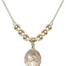 Saint Christopher Crystal Necklace | 3/4 inch | 6mm Beads _x0014_  14kt Gold Filled