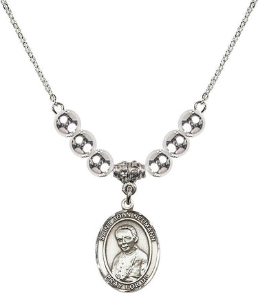Saint John Neumann Crystal Necklace | 3/4 inch | 6mm Beads