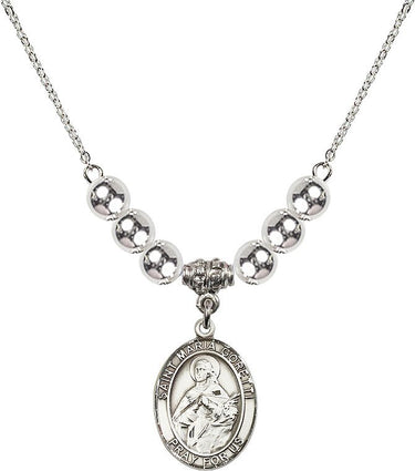 Saint Maria Goretti Crystal Necklace | 3/4 inch | 6mm Beads